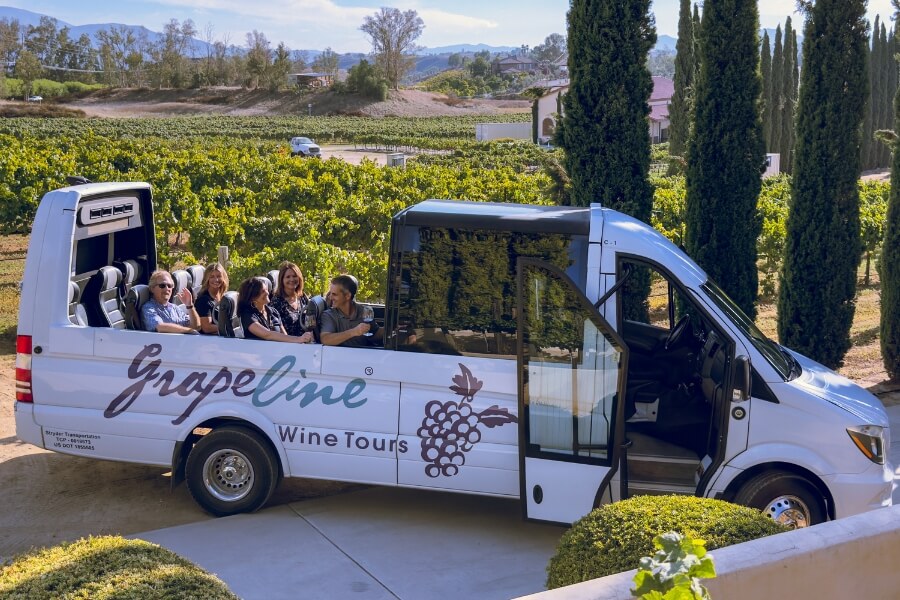 Guests enjoy a Grapeline Wine tour in Temecula